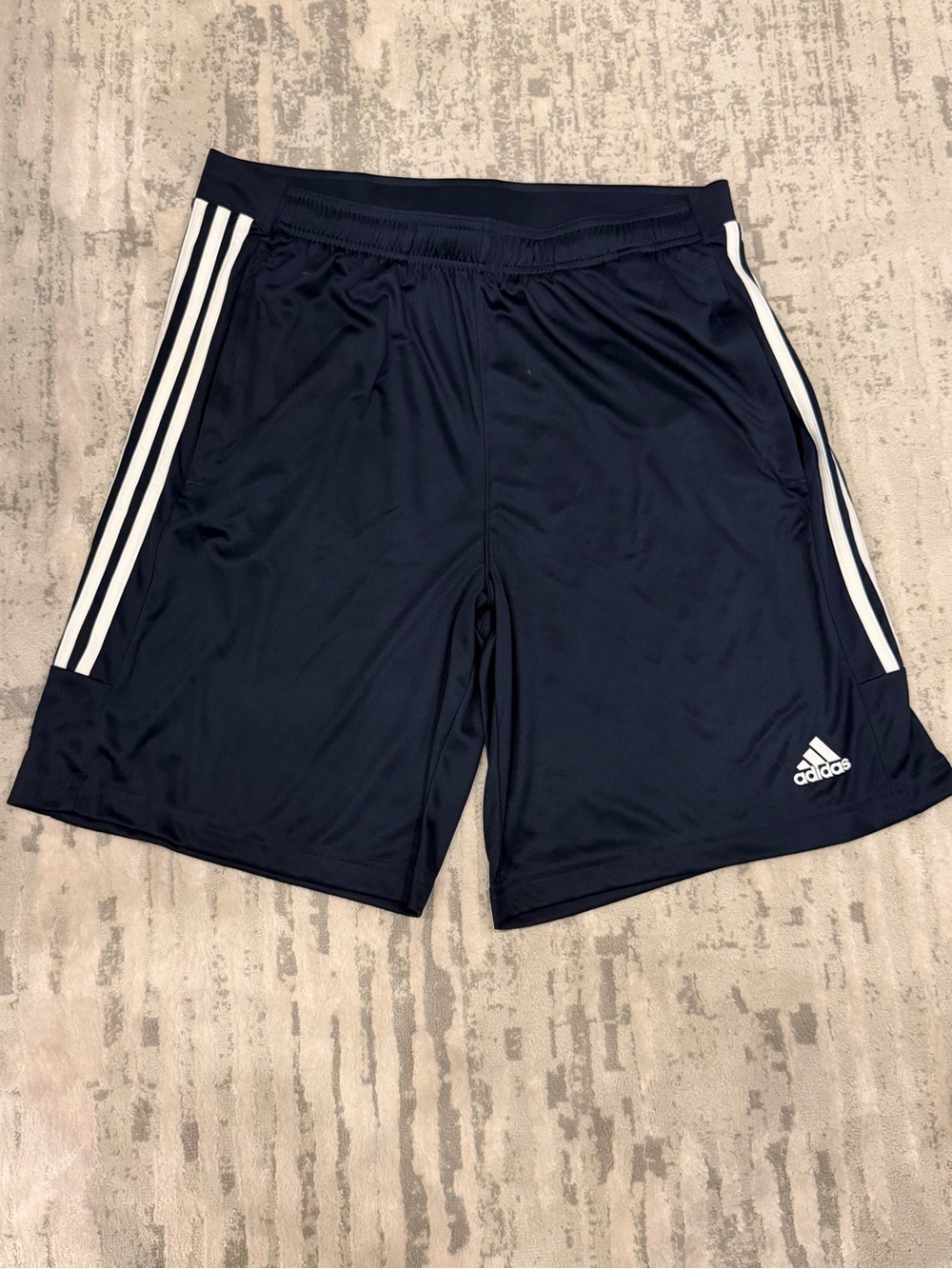 New adidas Men's Navy 3-Stripes Athletic Shorts